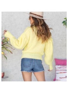 Zara Sweater Women's Pale Yellow Chunky